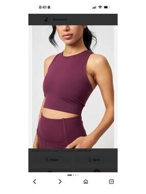 Girlfriend Collective Purple Burgundy High Neck Dylan Crop Top XL